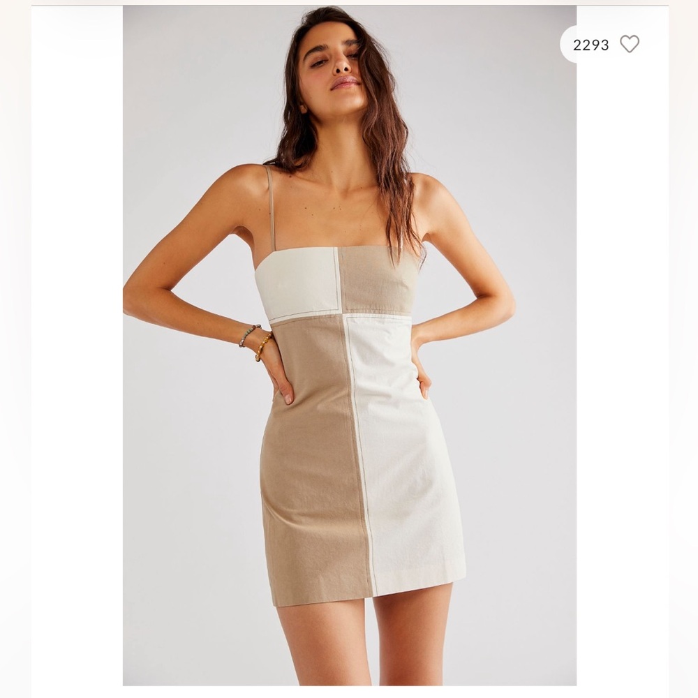 Bec & Bridge Cream and Tan Mini Dress